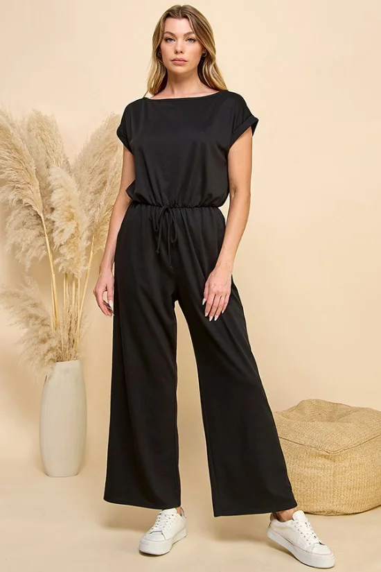 Picture of 24012JS- Round Neck Short Sleeve Jumpsuit