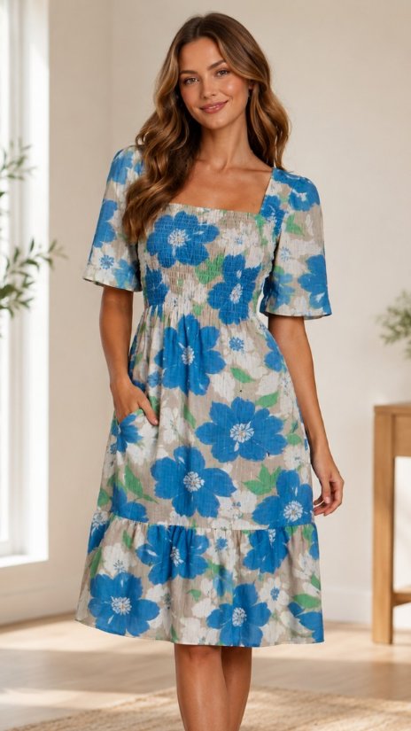 Picture of 013026D-Delightful floral midi dress