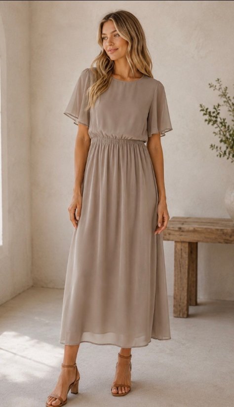 Picture of SILVER7001D-comfort and elegance with this effortlessly chic maxi dress