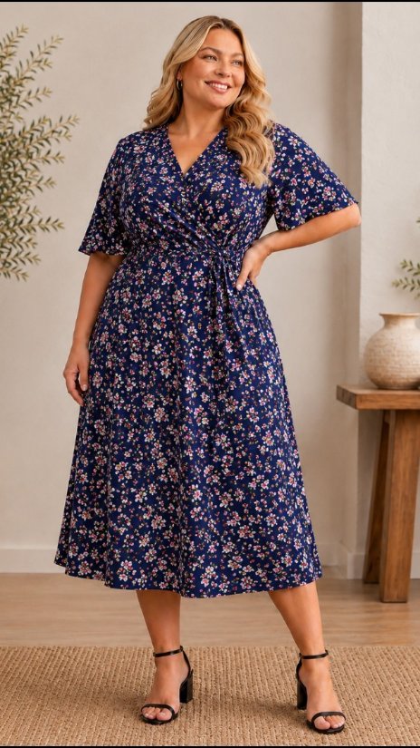 Picture of 060326D-WRAP CURVY DRESS-PRE ORDER