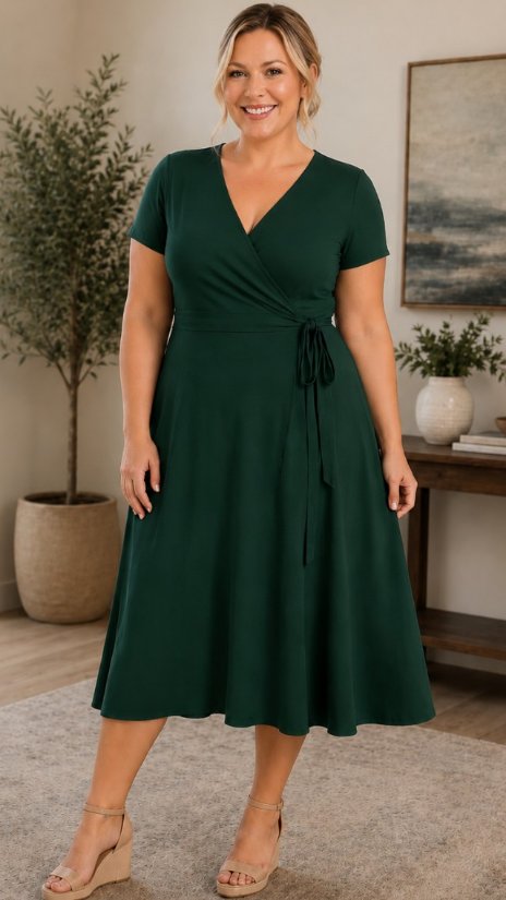 Picture of 198810D-060926-CURVY-Elegance wrap dress-PREORDER