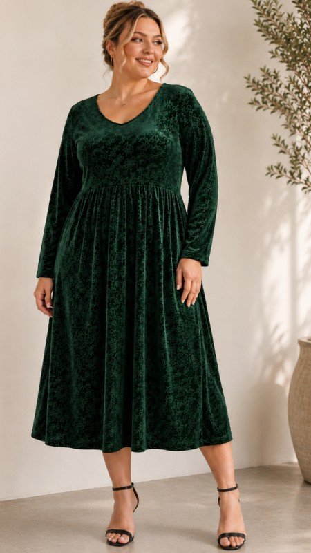 Picture of 1004D VELVET MIDI DRESS - copy