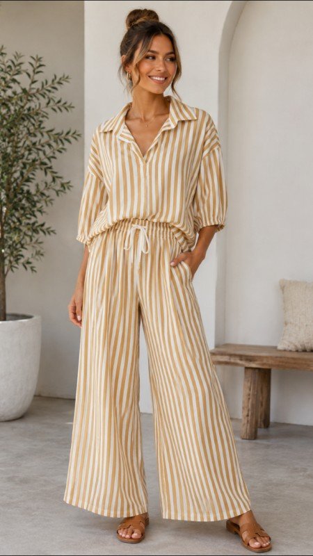 Picture of 61824 -SET     STRIPED TWO PIECE SET