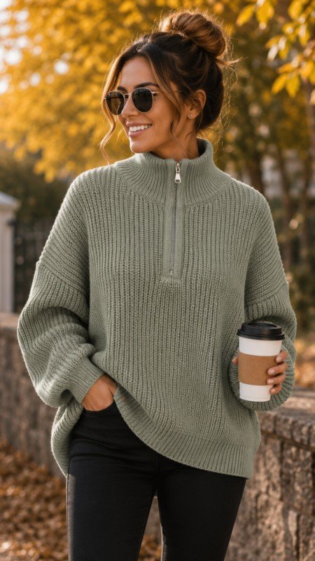 Picture of 61516T QUATER-ZIP SWEATER