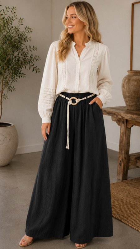 Picture of 1809P WIDE-LEG PANTS WITH POCKETS PRE ORDER