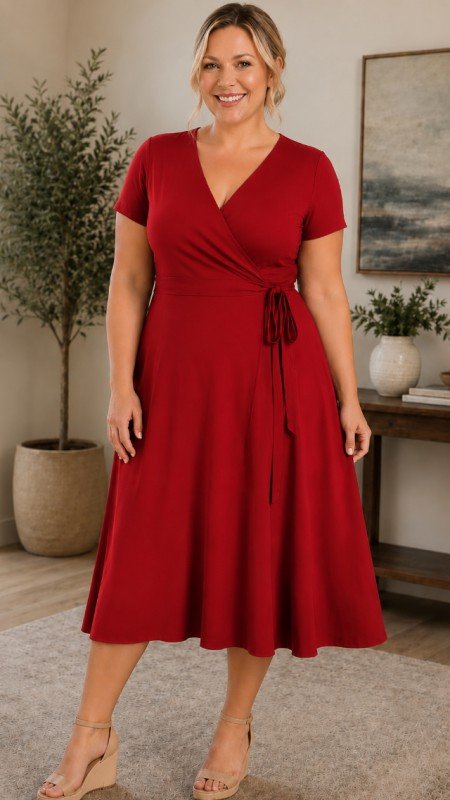 Picture of 198810D-060926-CURVY-Elegance wrap dress-PREORDER
