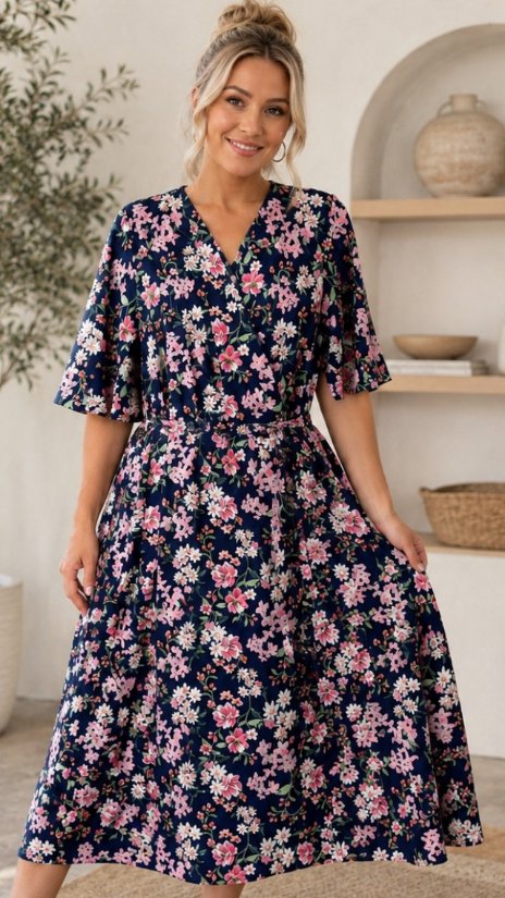 Picture of 060326D FLORAL MIDI DRESS
