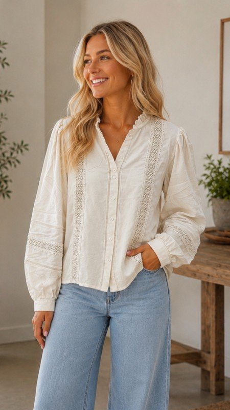 Picture of 61816T BUTTON UP BLOUSE