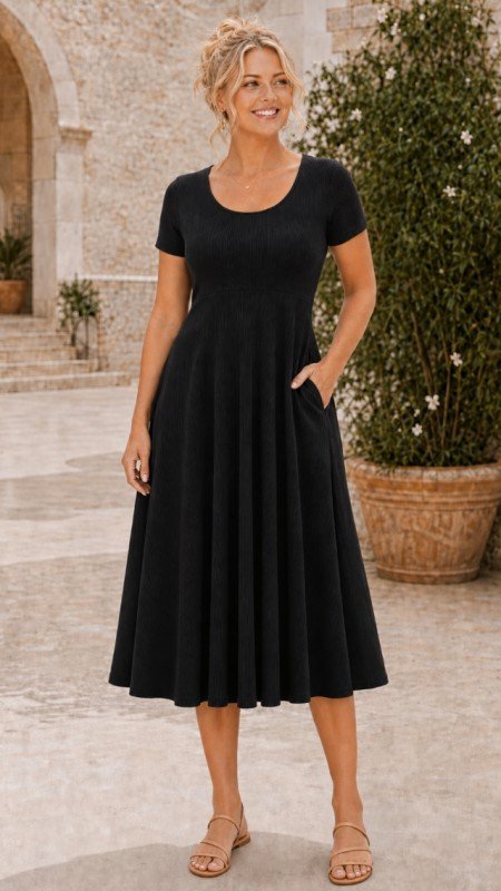 Picture of 061126D-MULTI RIB POCKET DRESS-PREORDER