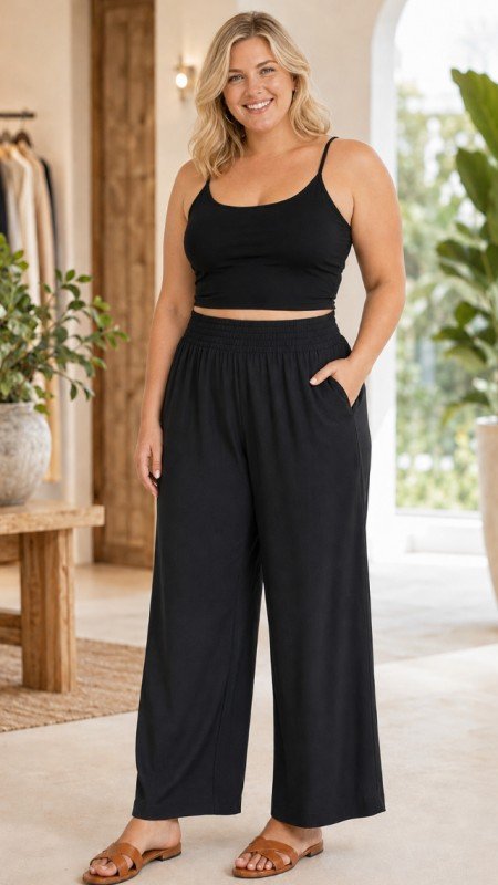 Picture of 61804P-CURVY WIDE LEG PANTS