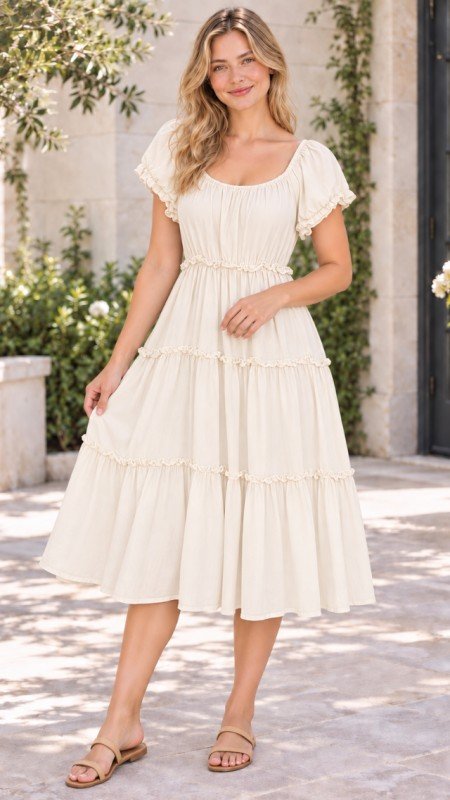 Picture of 26028D TIERED MIDI DRESS