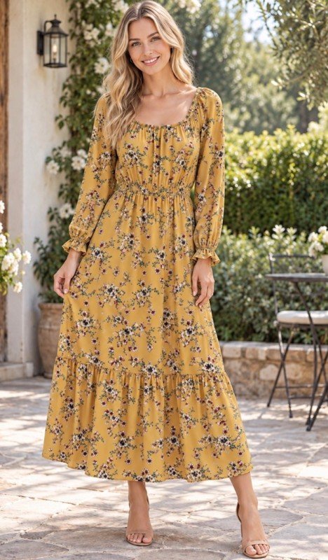 Picture of 232113D FLORAL DRESS WITH LINING